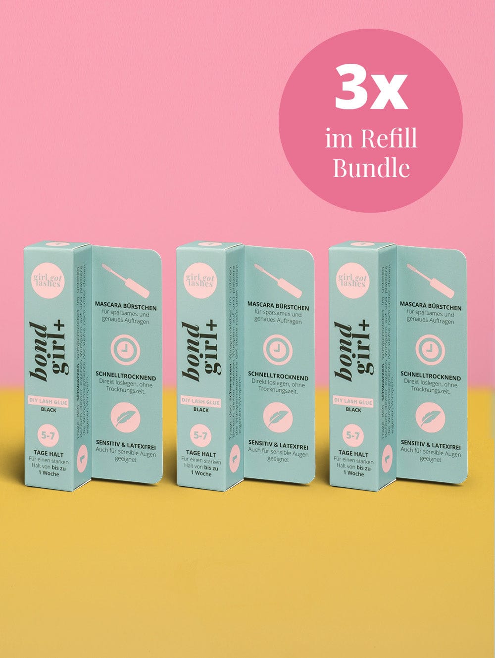BOND GIRL+ – Wimpernkleber schwarz (3er Pack)